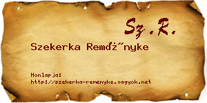 Szekerka Reményke névjegykártya